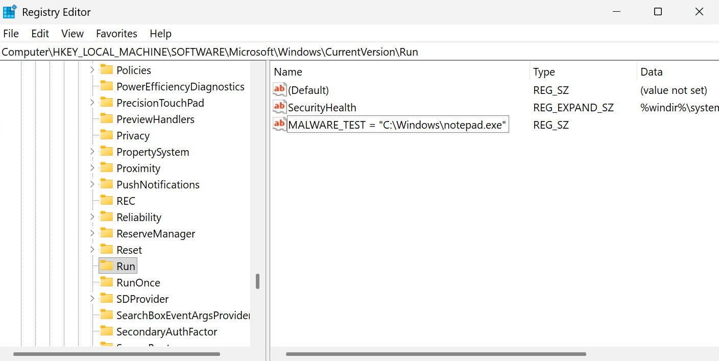 Windows Registry Persistence Alert
